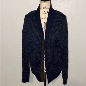Tasso Elba Navy Blue Cardigan Sweater